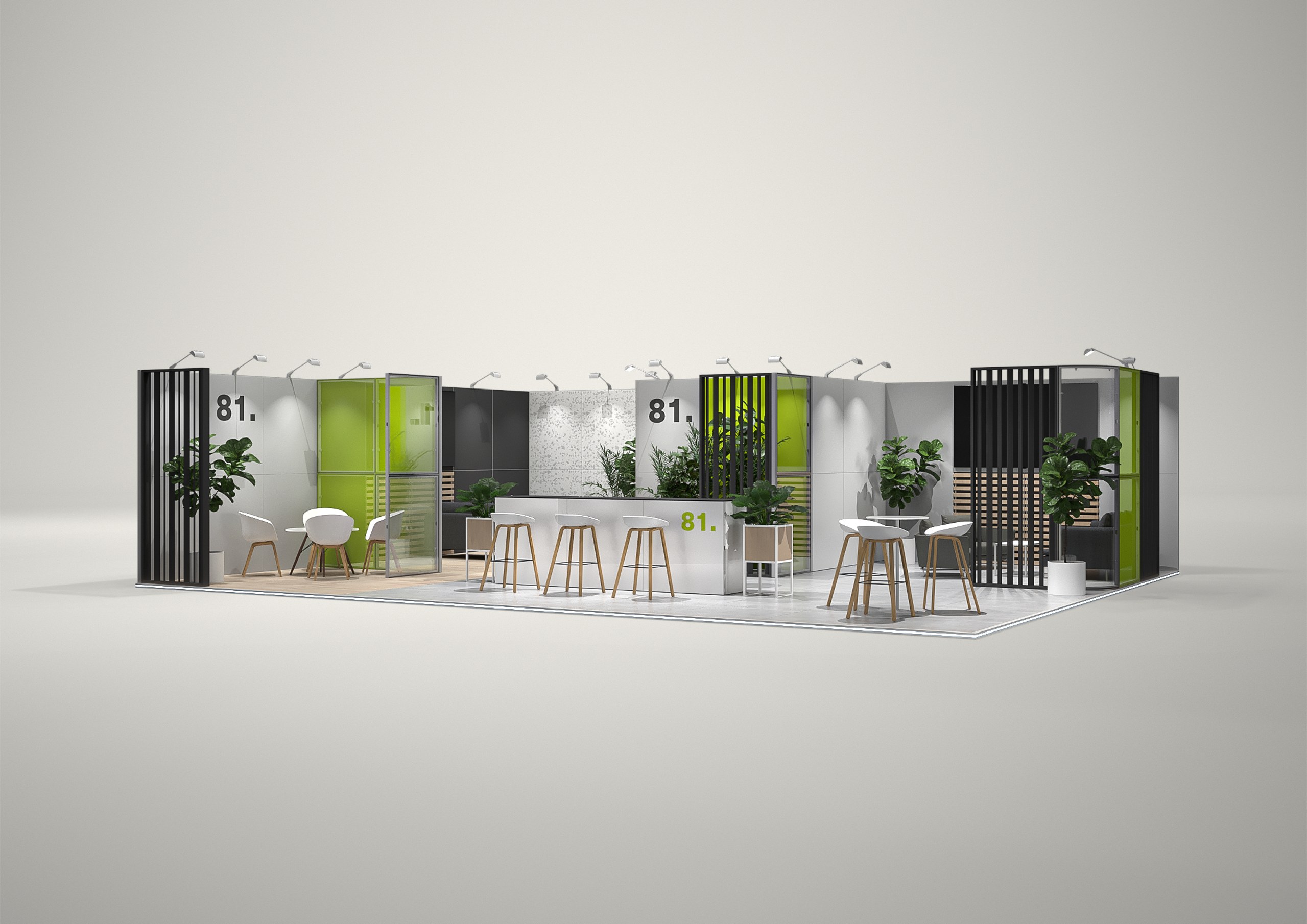 Stoisko targowe narożne 10x8m (80m²) – profesjonalne stoisko narożne