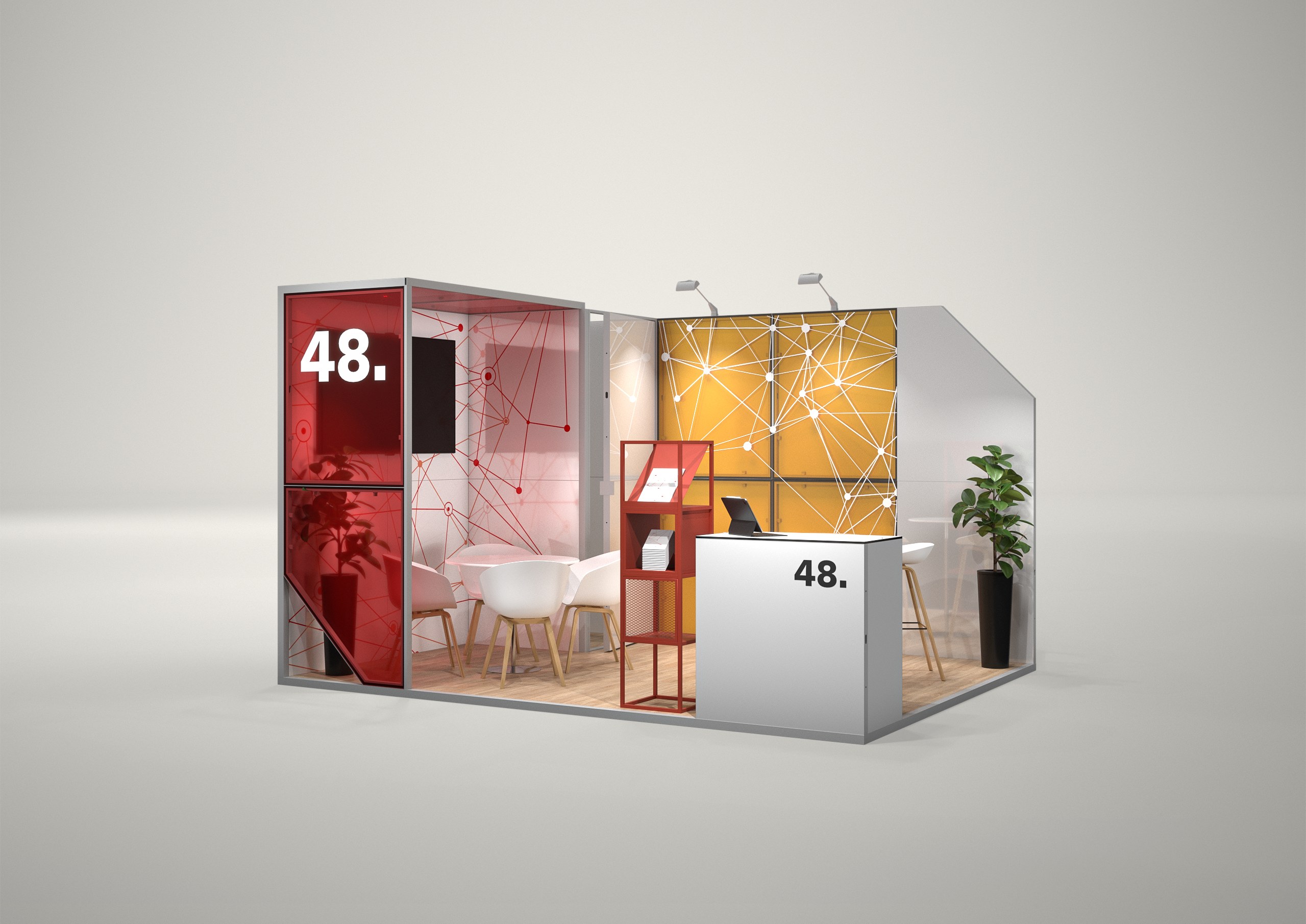 Stoisko targowe narożne 4x3m (12m²) – profesjonalne stoisko narożne