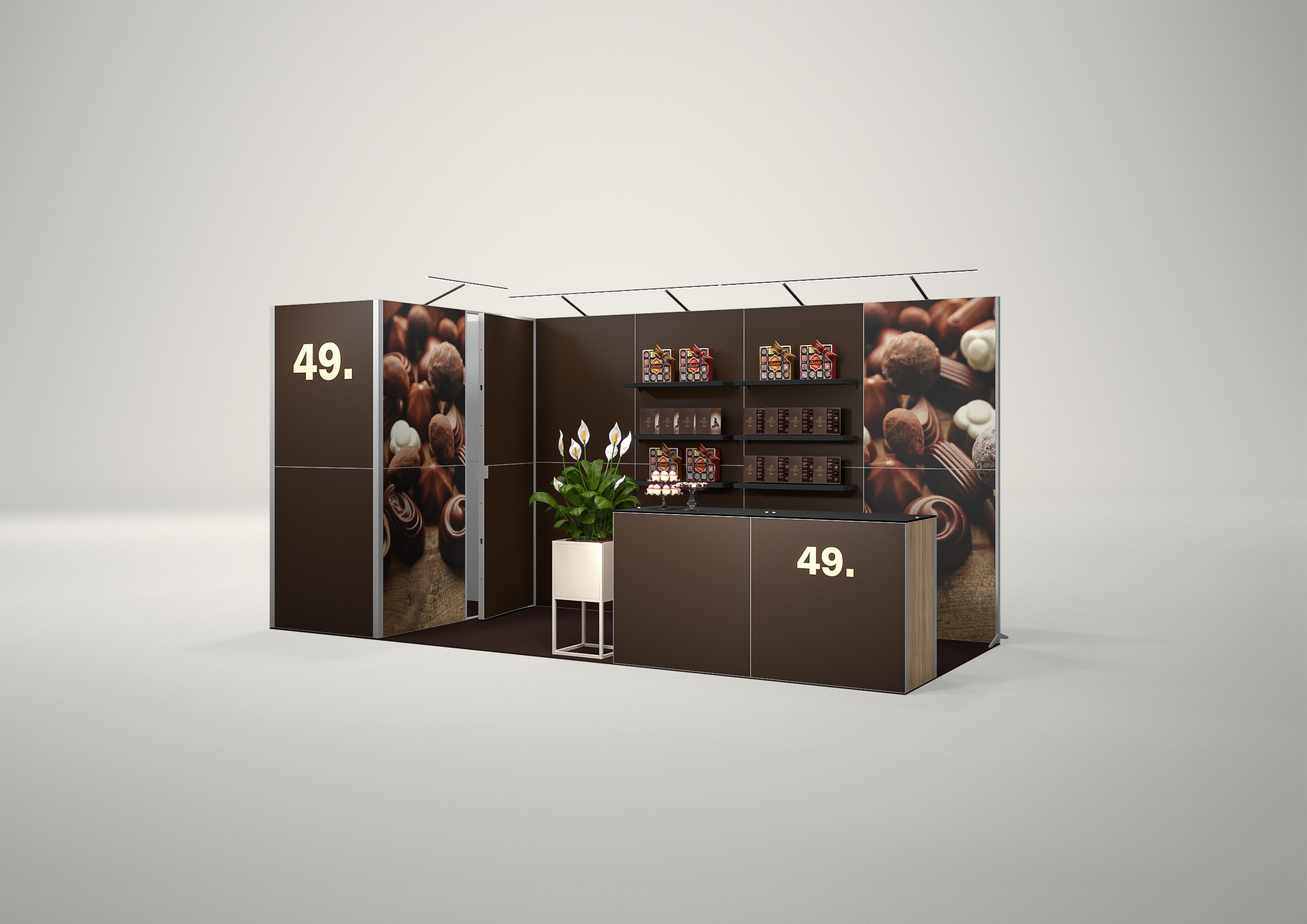 Stoisko targowe narożne 5x2m (10m²) – funkcjonalne stoisko narożne