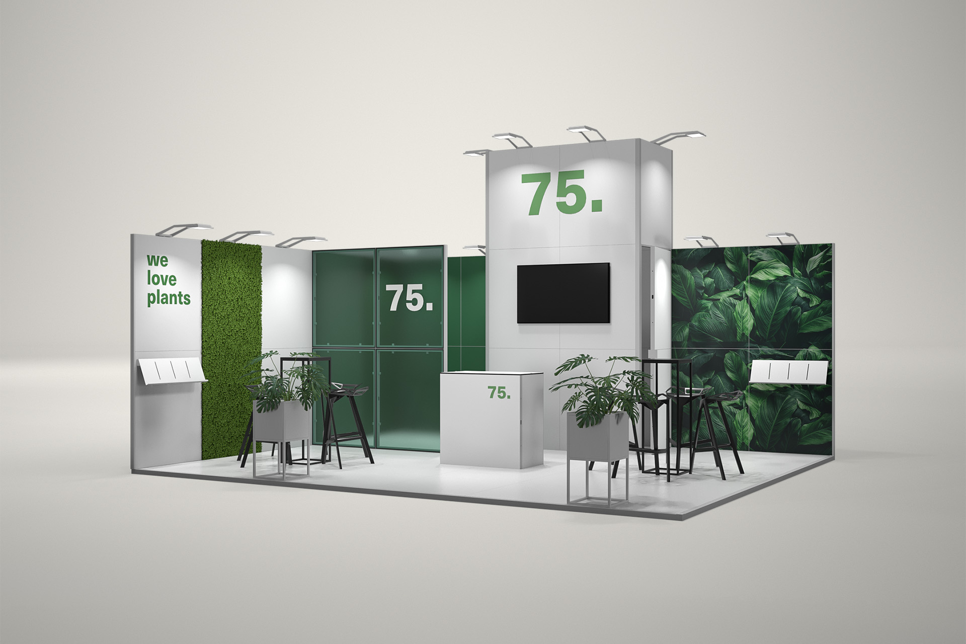 Stoisko targowe narożne 6x5m (30m²) – kompaktowy projekt narożny