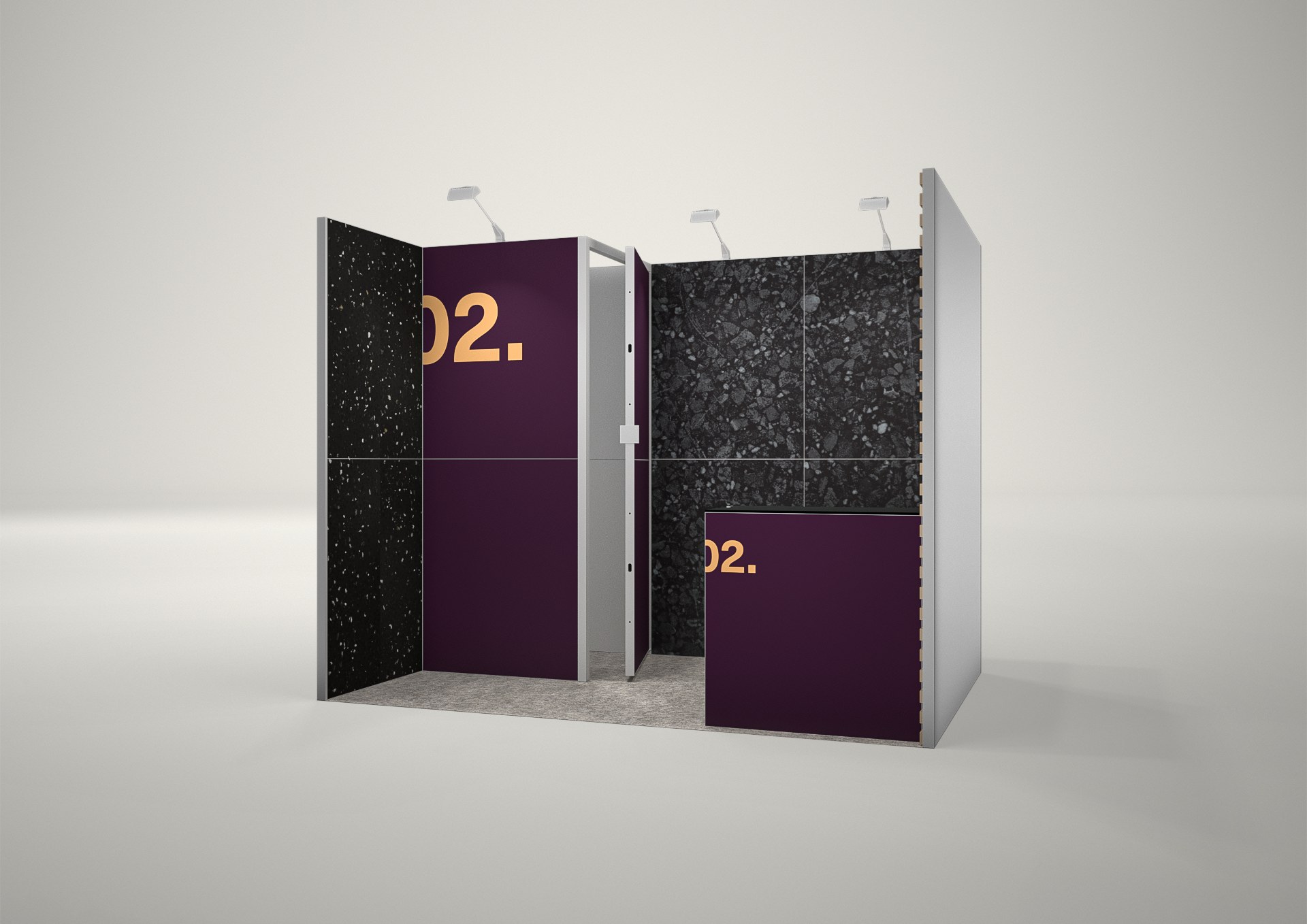 Stoisko targowe szeregowe 3x2m (6m²) – szeregowe stoisko z podświetleniem