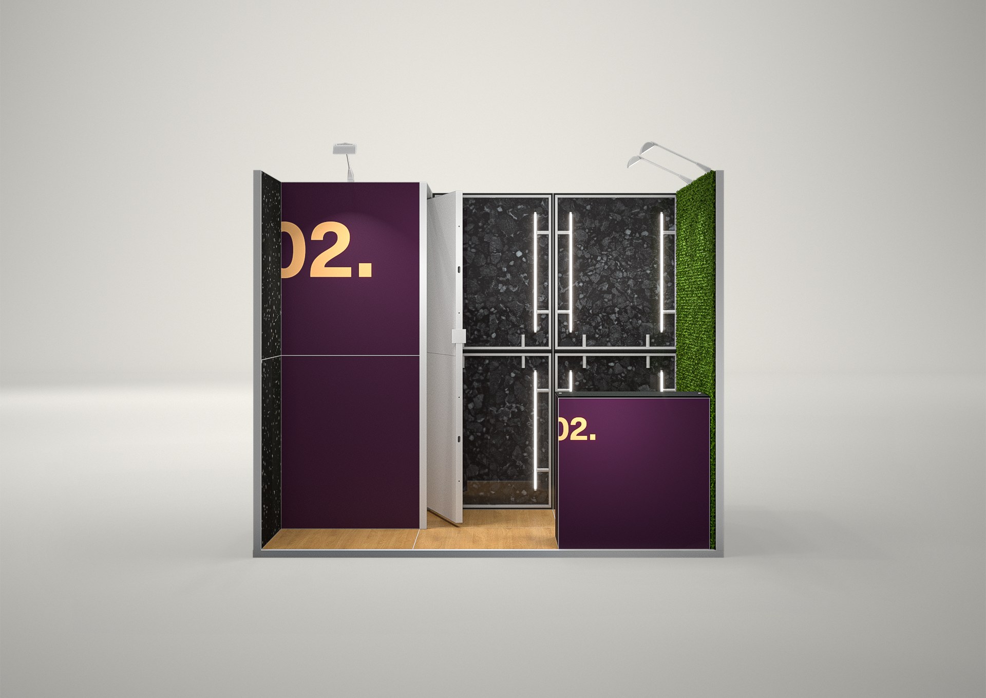 Stoisko targowe szeregowe 3x2m (6m²) – minimalistyczna zabudowa szeregowa