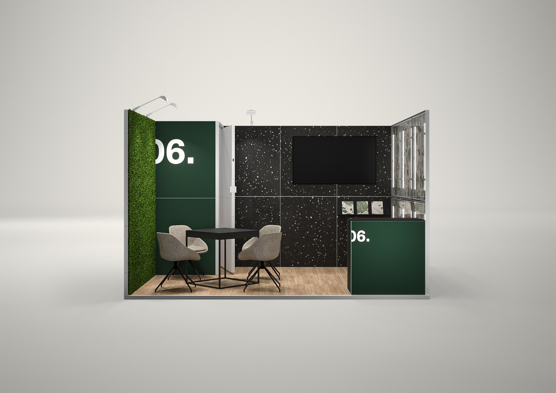 Stoisko targowe szeregowe 4x3m (12m²) – kompaktowa zabudowa szeregowa