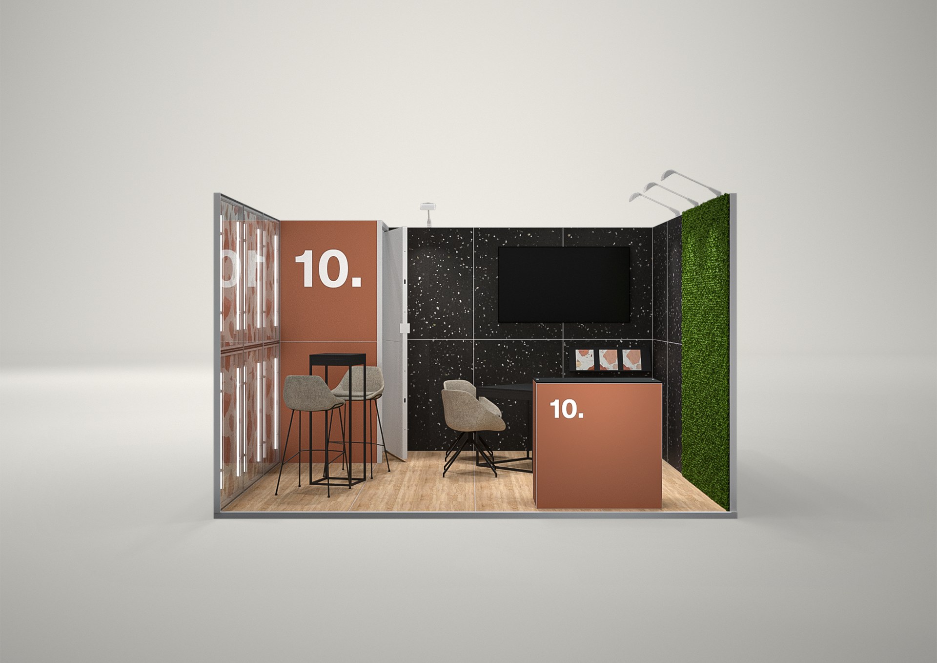 Stoisko targowe szeregowe 4x4m (16m²) – profesjonalna zabudowa szeregowa