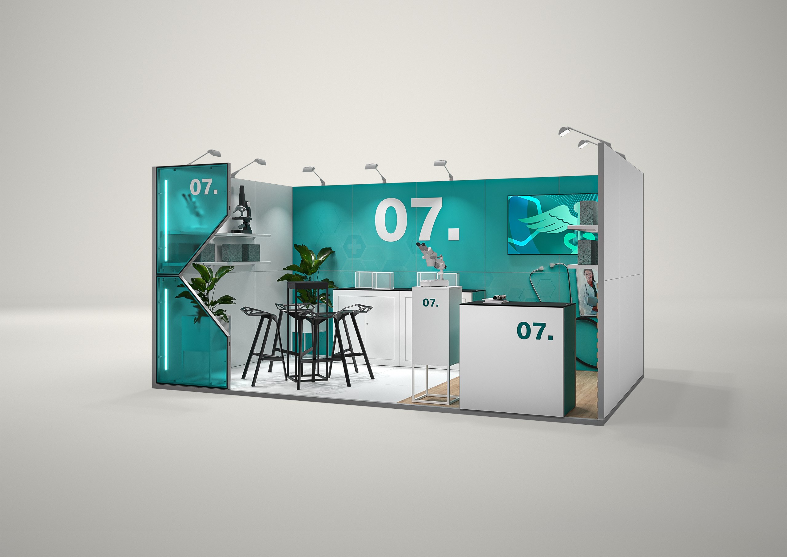 Stoisko targowe szeregowe 5x3m (15m²) – kompaktowa zabudowa szeregowa