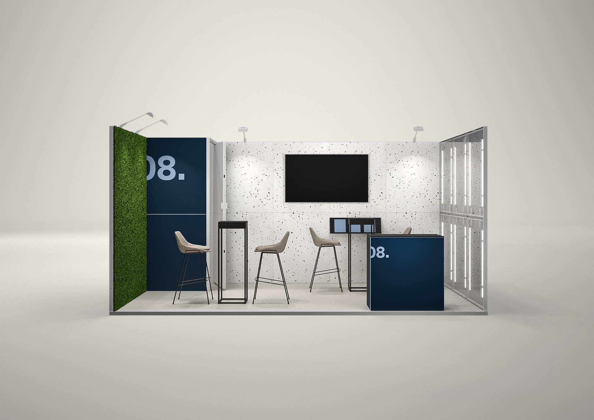Stoisko targowe szeregowe 5x3m (15m²) – funkcjonalne stoisko w zabudowie szeregowej