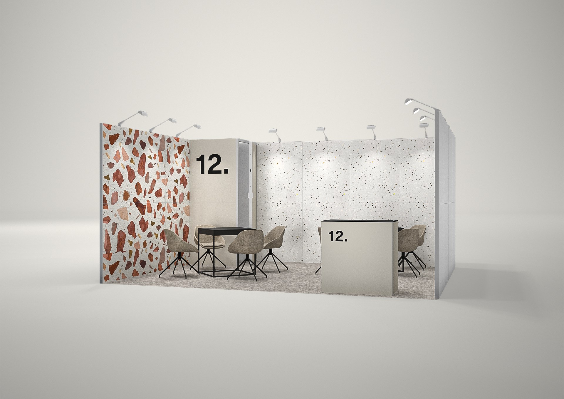 Stoisko targowe szeregowe 5x4m (20m²) – nowoczesne stoisko szeregowe