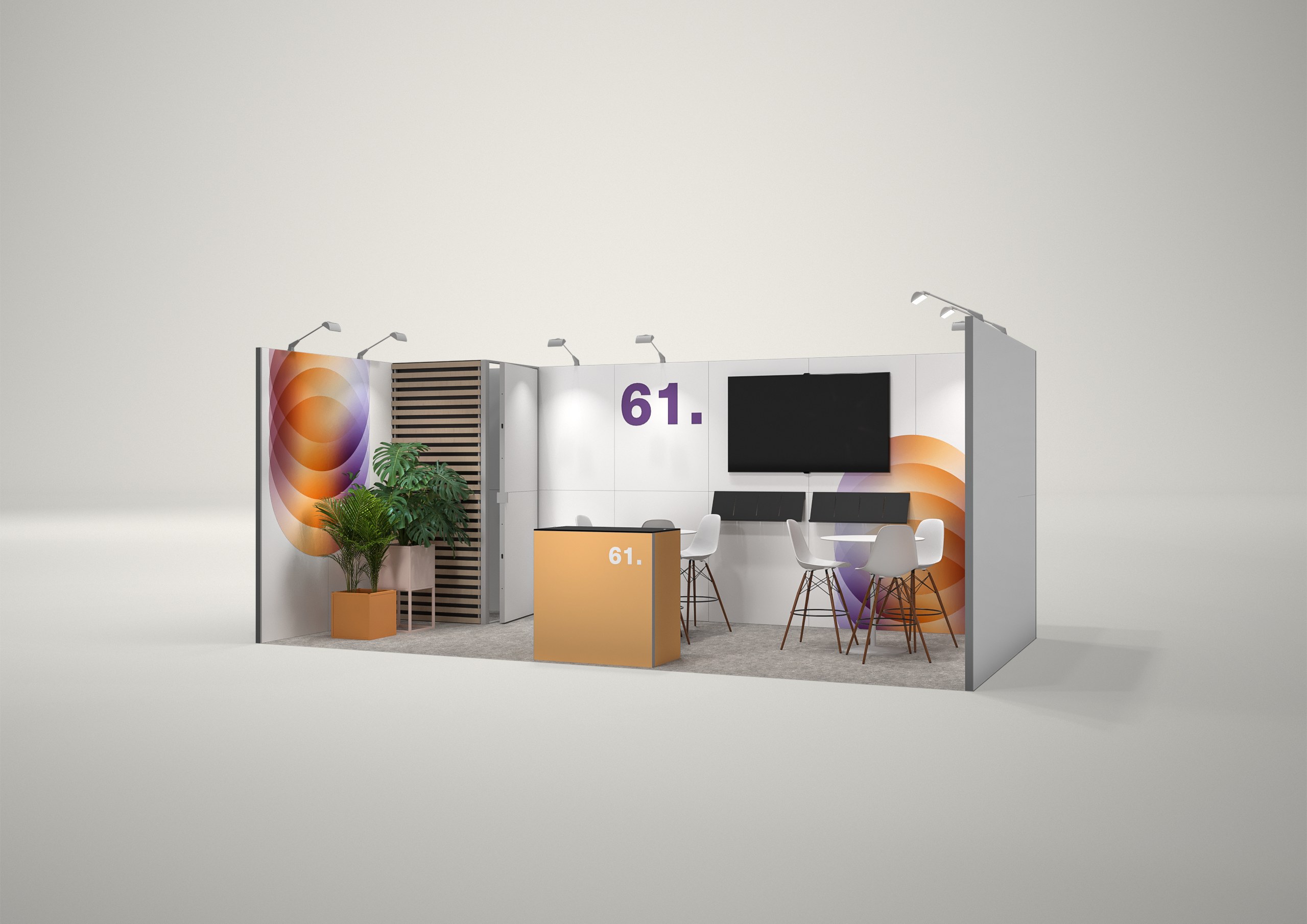 Stoisko targowe szeregowe 6x3m (18m²) – minimalistyczna zabudowa szeregowa
