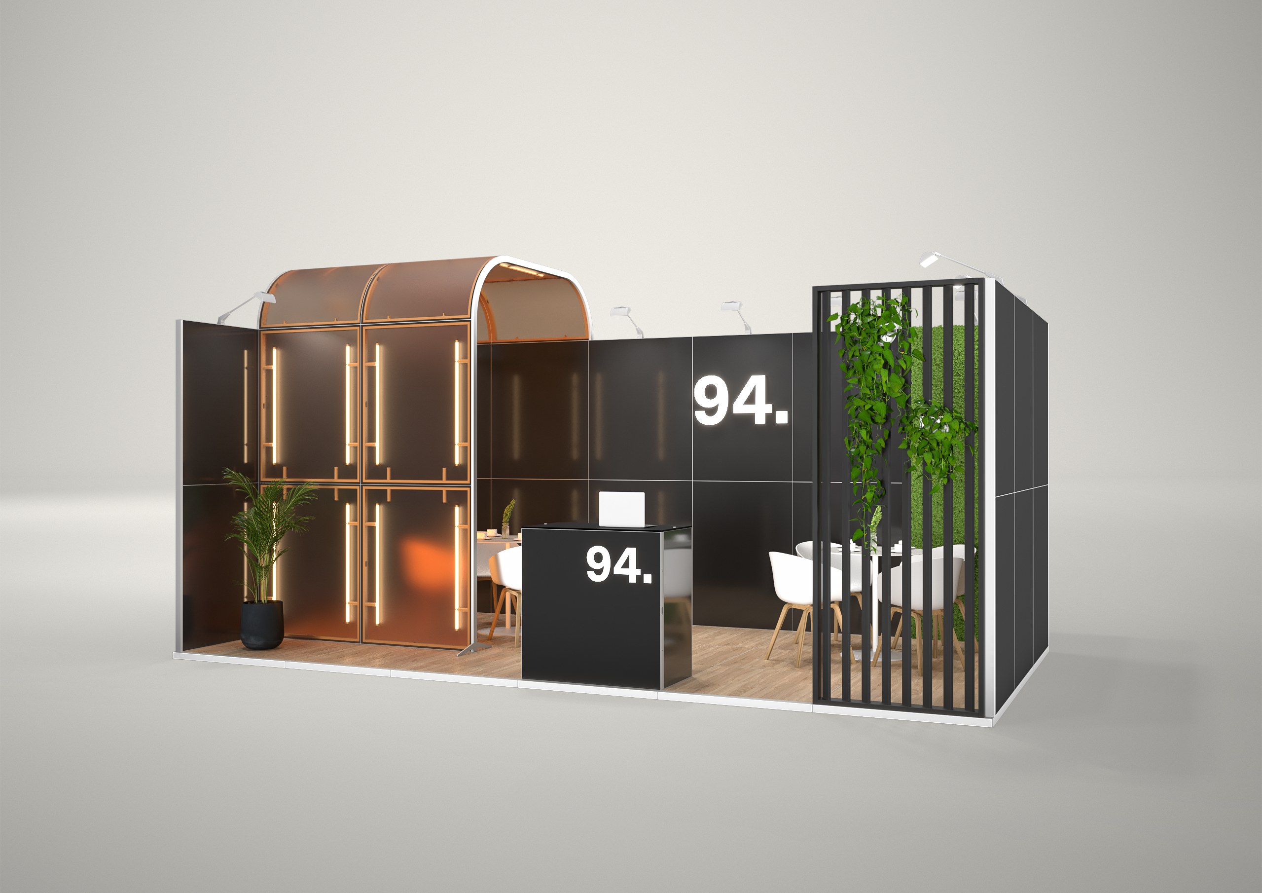 Stoisko targowe szeregowe 6x3m (18m²) – projekt zabudowy szeregowej