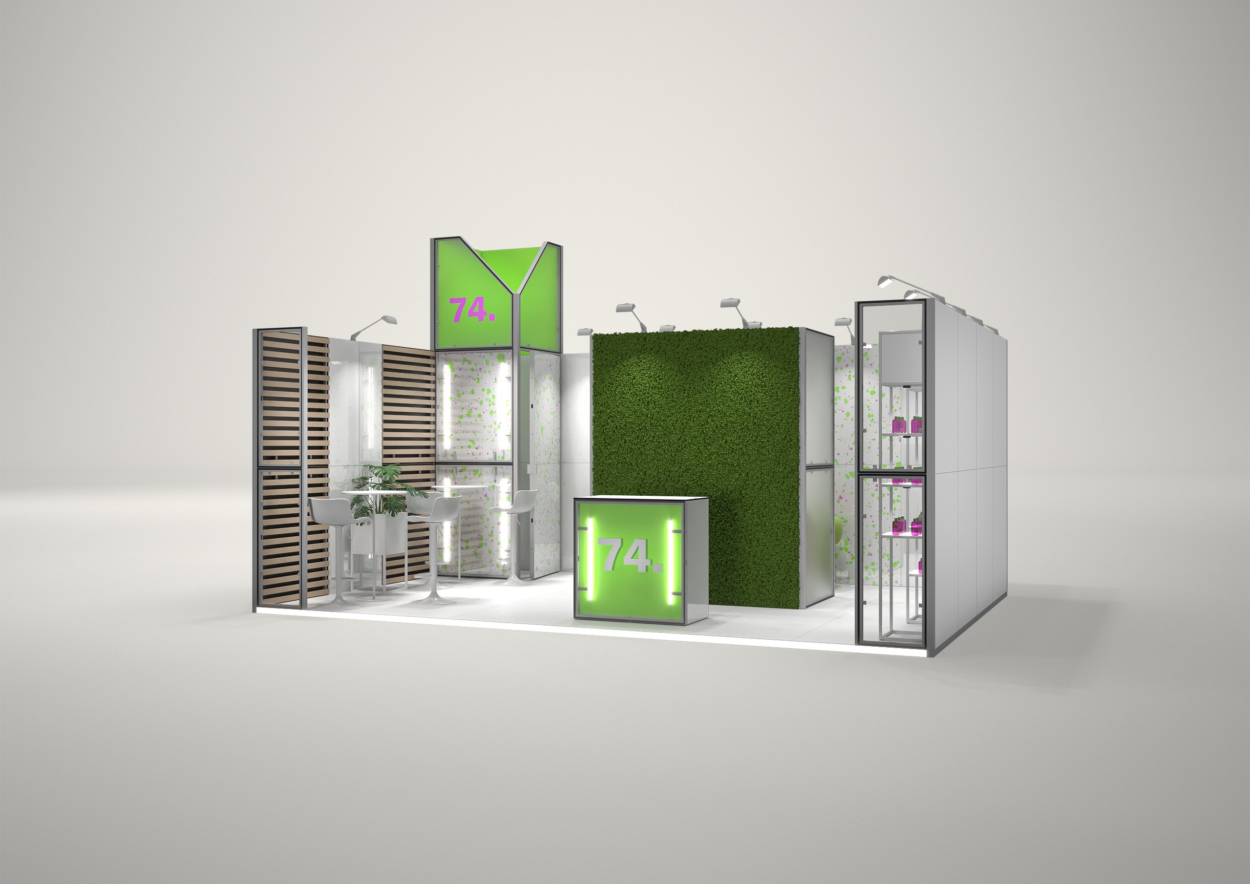 Stoisko targowe szeregowe 6x4m (24m²) – nowoczesne stoisko szeregowe