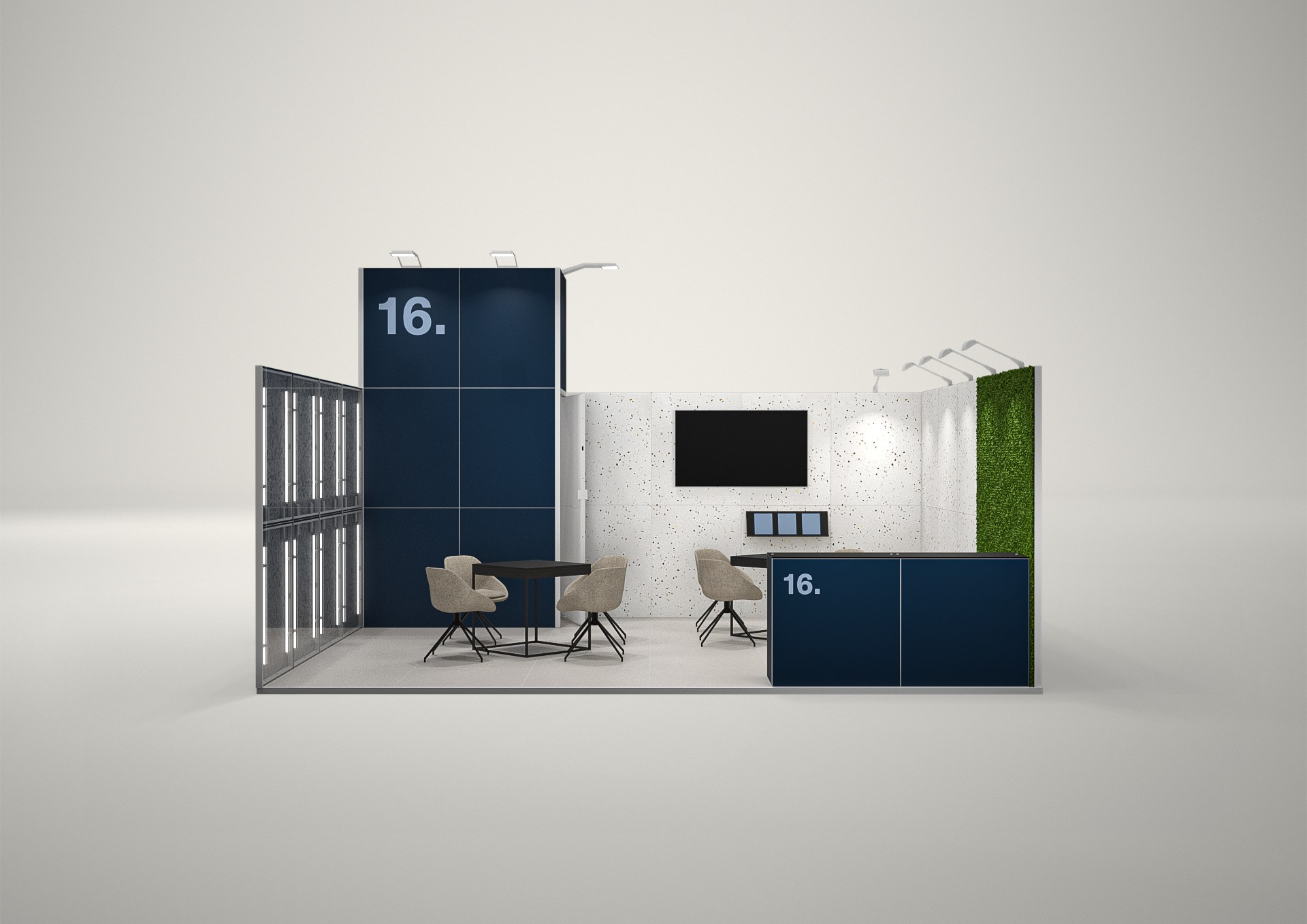 Stoisko targowe szeregowe 6x5m (30m²) – kompaktowa zabudowa szeregowa